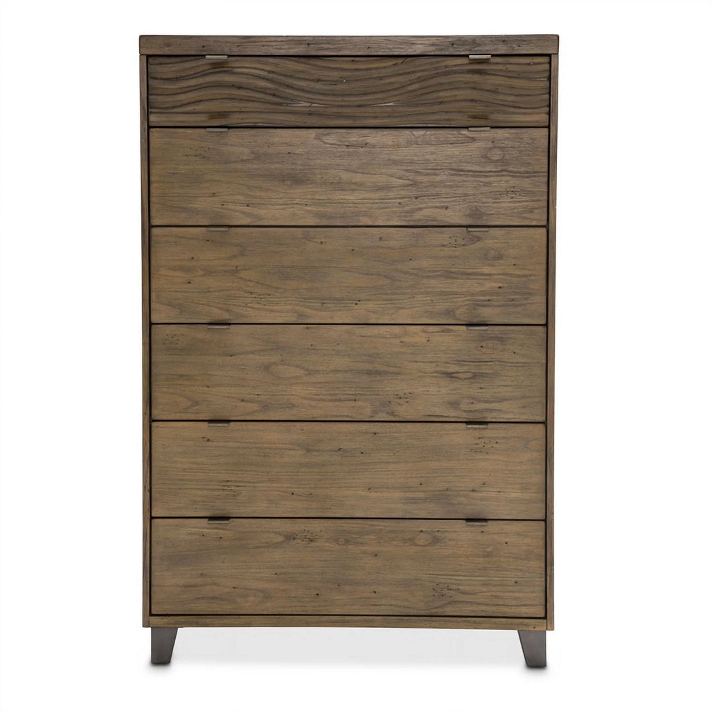 6 Drawer Contemporary Wood Chest in Brown Q2321