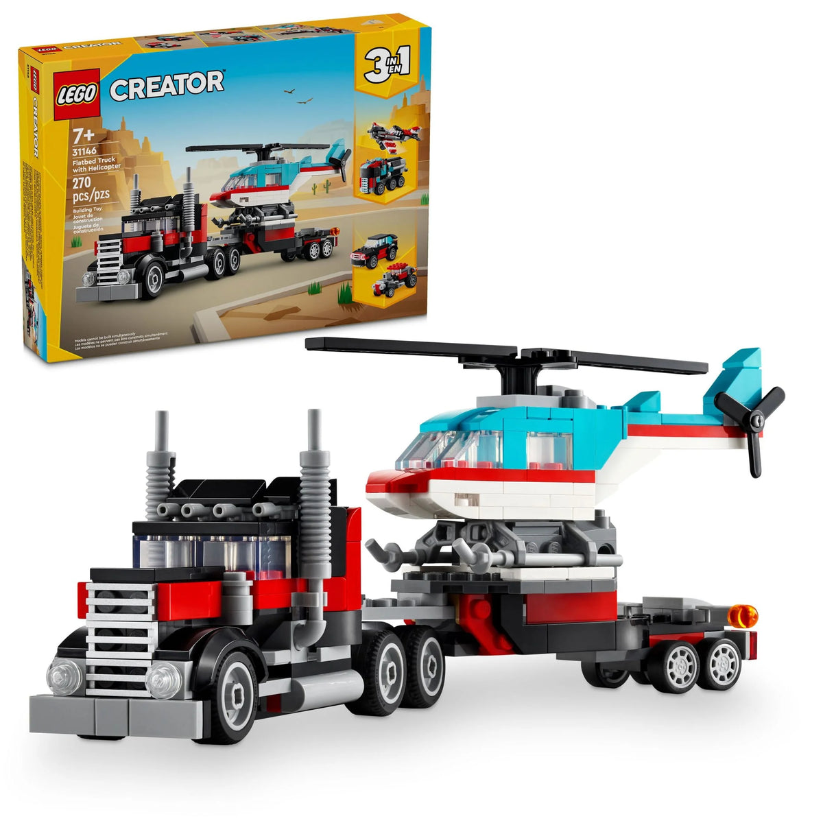 Flatbed Truck with Helicopter Toy O103