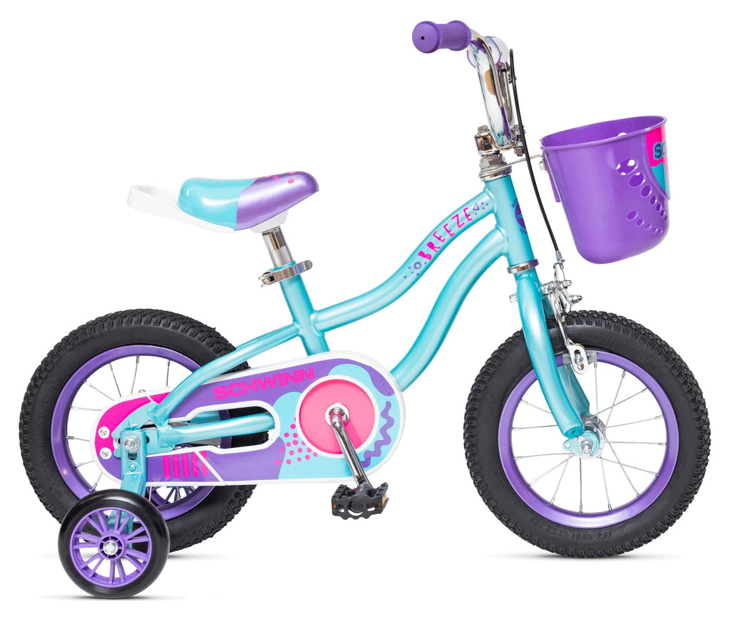 Teal Kids Bike with Basket W9316