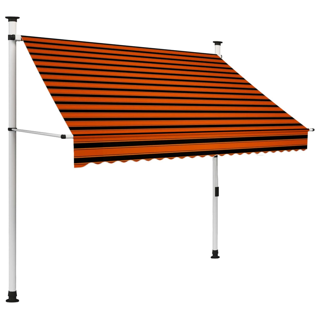 Manual Retractable Awning 78.7" Orange and Brown Y1975