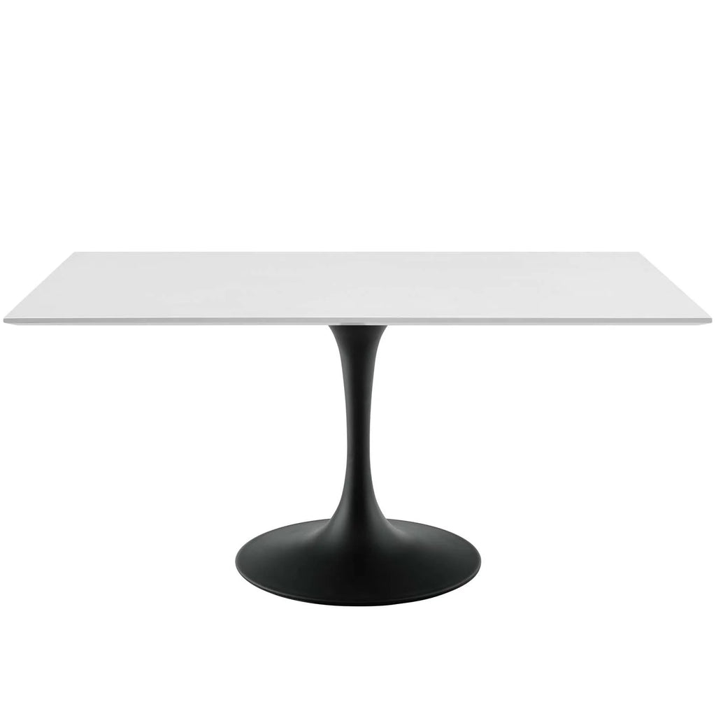 Black White Wood Metal Steel Dining Table V772