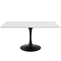Black White Wood Metal Steel Dining Table V772