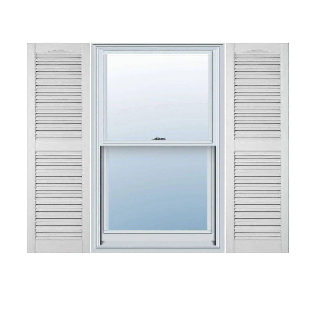 White Vinyl Open Louver Shutters X2185