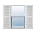 White Vinyl Open Louver Shutters X2185