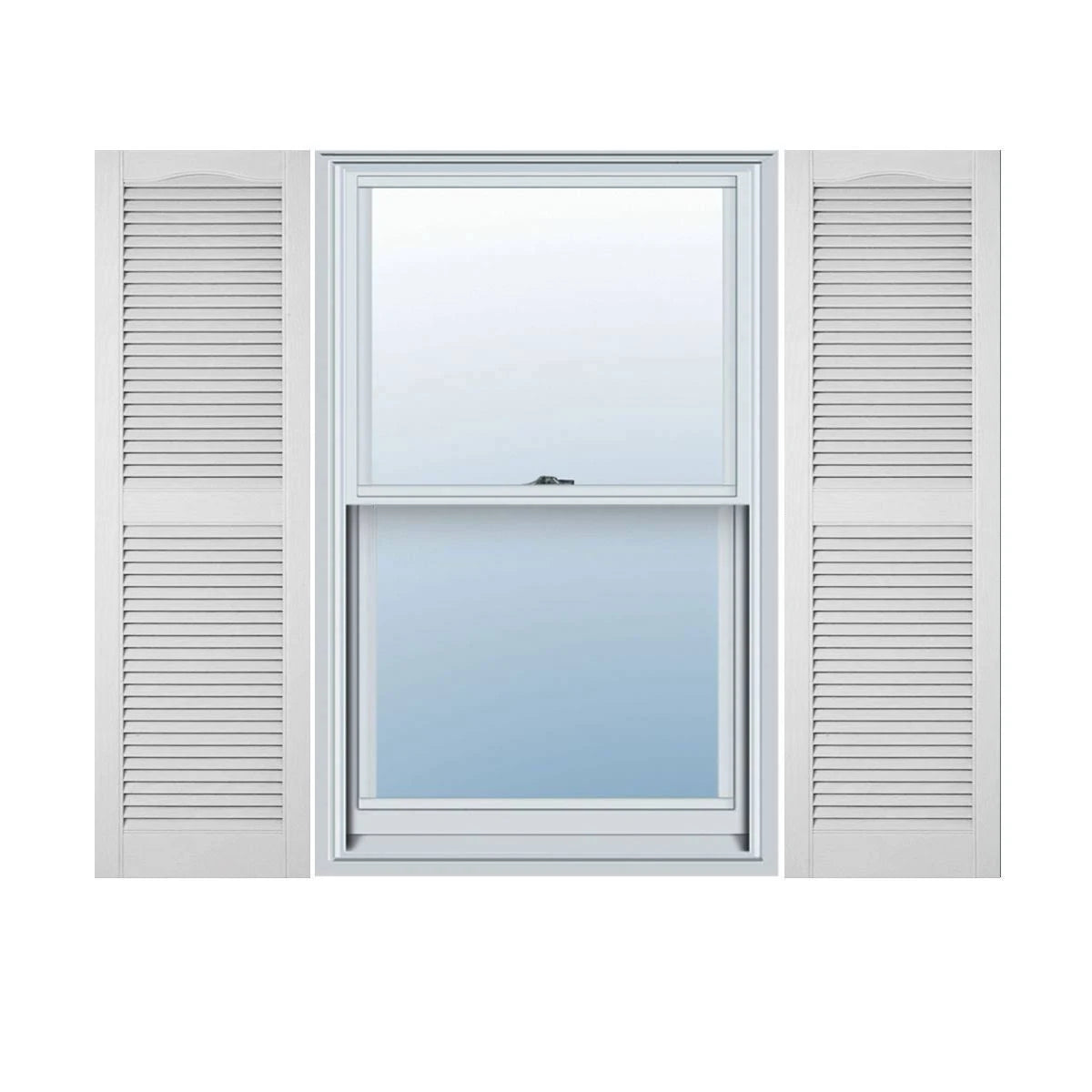 White Vinyl Open Louver Shutters X2185