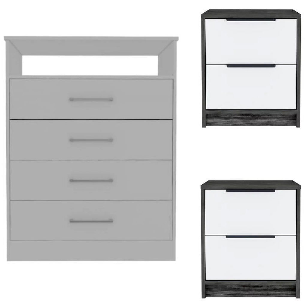 3-Piece 4-Drawer Dresser and 2 Night Stands Q9925