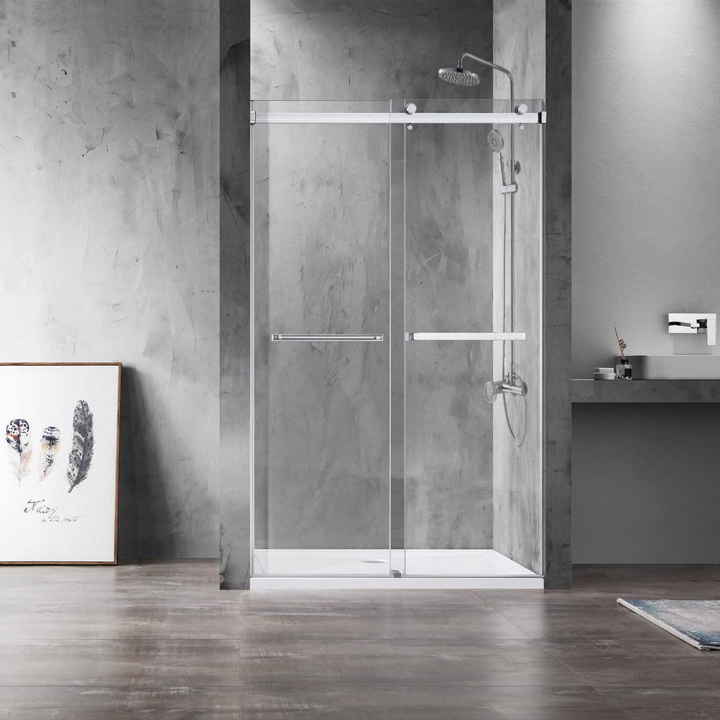 Chrome Double Sliding Frameless Shower Door E175891