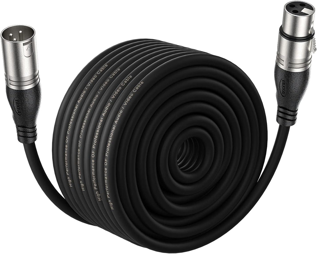 100 Ft XLR Microphone Cable, Black, Pack of 2 D39665