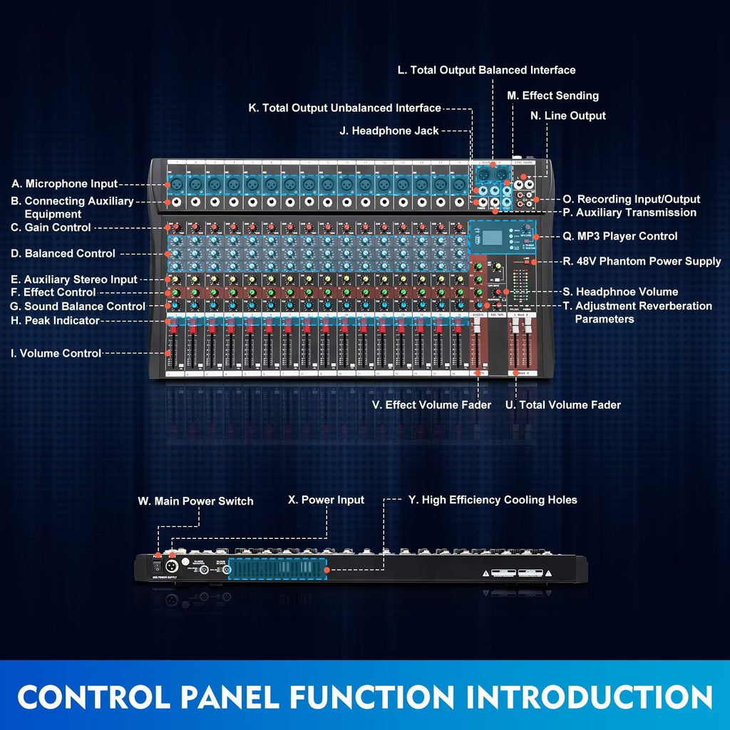 16 Channel Powered Mixing Console X700225