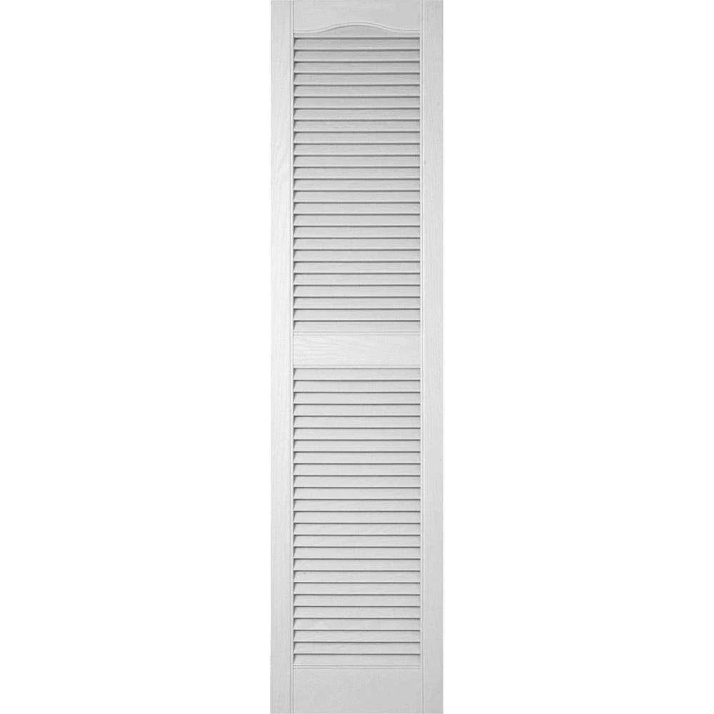 White Vinyl Open Louver Shutters X2185
